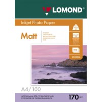 Фотобумага Lomond матовая для струйной печати, двухсторонняя, A4, 170 г/м2, 100 листов